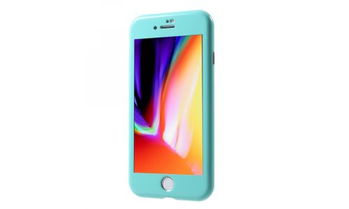 Coque intégrale magnétique iPhone 7/8 + verre écran coloris turquoise