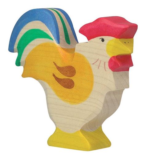 Animaux En Bois Coq Figurine Holztiger