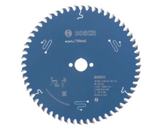 Lame De Scie Circulaire pour Bois 190 X 30 X 1,6Mm 56 Dents - Bosch Expert - 2608644050