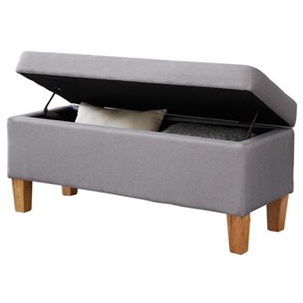 Banc De Lit Lille En Tissu Capitonne Gris Achat Prix Fnac