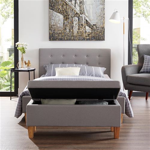 Banc De Lit Lille Coffre De Rangement Avec Assise Pouf Capitonne