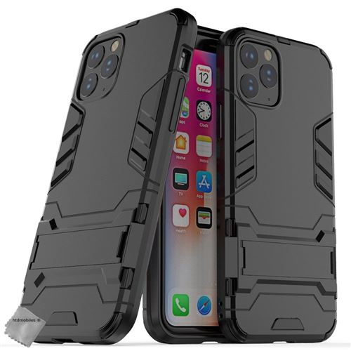 Housse etui coque rigide anti choc pour Apple iPhone 11 Pro Max + verre trempe - NOIR - htdmobiles