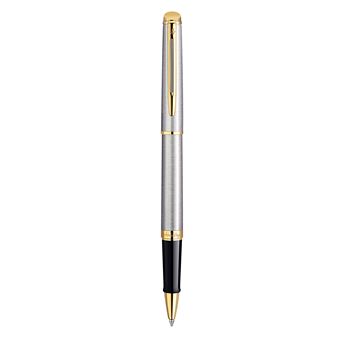 WATERMAN Hemisphere Stylo roller, acier inoxydable, recharge noire pointe fine, Coffret cadeau