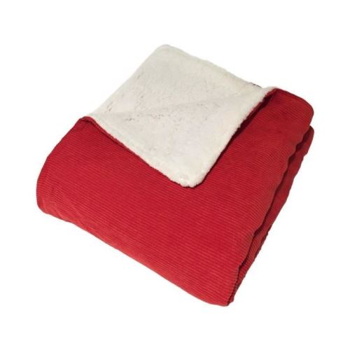 Plaid MENUIRES 130x150cm - 100% Polyester - Rouge