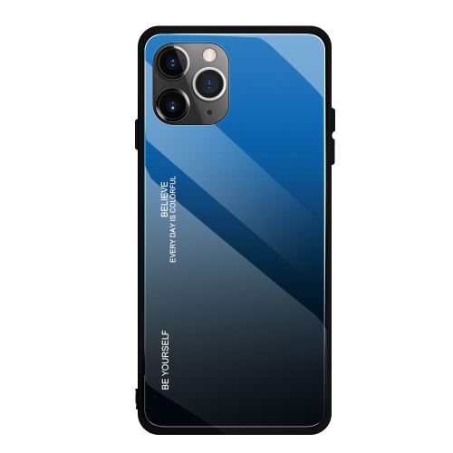 Coque en verre trempé dégradé de couleur pour Apple iPhone 11 6.1 - Bleu foncé