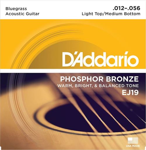Daddario Bronze D'addario And Co Ej19 Phosphor Light Top/Medium Bottom 12-56 Jeux De Cordes Folk 012 - Image 1