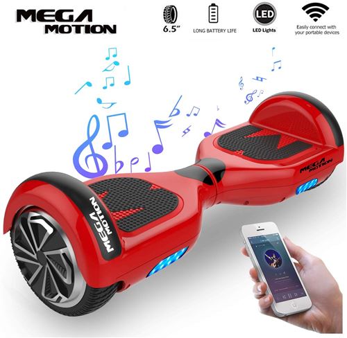 Hoverboard 6.5 Pouces gyropode balance board électrique Haut-Parleur Bluetooth moteur 700W red