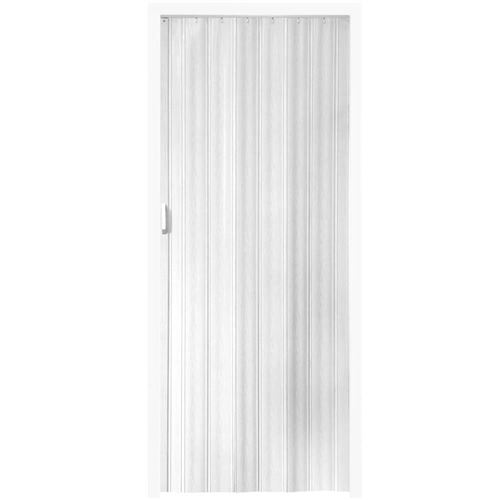 Porte accordéon pliante PVC salle de bain extensible coulissante largeur 80 cm blanc