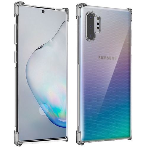 Avizar Pack Protection pour Samsung Galaxy Note 10 Plus Coque Souple + Film Verre Trempé 9H Transparent