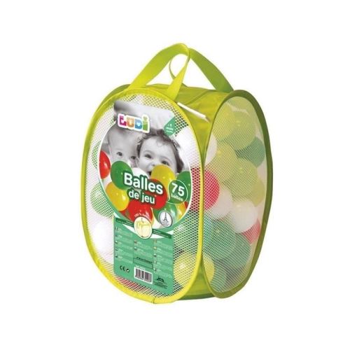 LUDI 75 balles de jeu avec sac de transport Vert