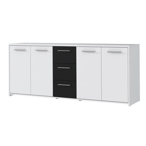 FINLANDEK Buffet bas PILVI contemporain blanc et noir mat - L 179 cm