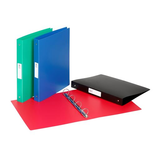 Viquel Lot de 4 classeurs souples en plastique A4 maxi format avec 4 anneaux Bleu