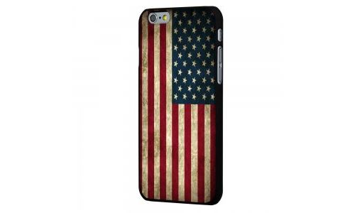 Coque noire drapeau USA vintage iPhone 6