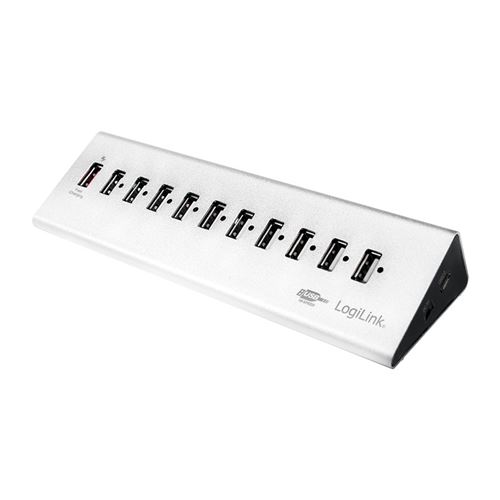 LogiLink USB2.0 10-Port Aluminum Hub - concentrateur (hub) - 10 ports