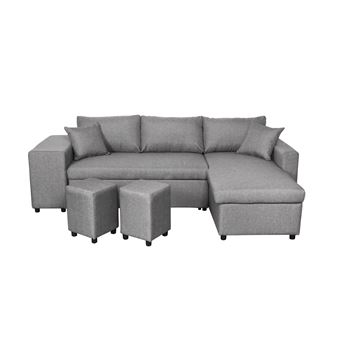 Canapé Dangle Oslo Convertible Gris Clair Avec Coffre Et