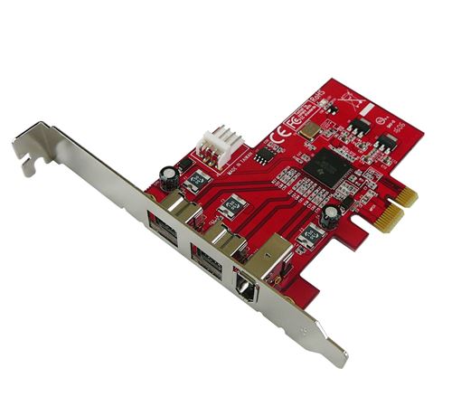 Carte PCIe Ports Firewire 400 + Firewire 800 - TEXAS INSTRUMENTS Gamme Professionnelle