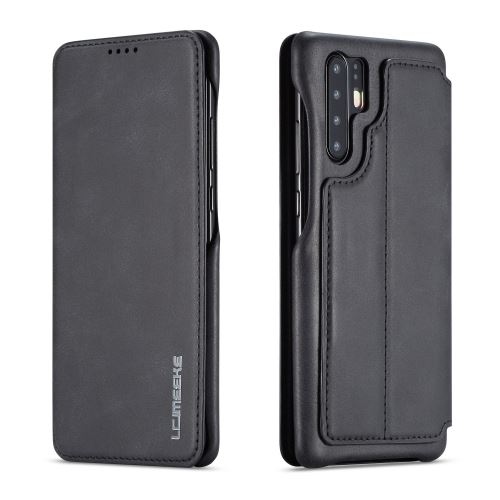 Etui en PU porte-cartes rétro noir pour votre Huawei P30 Pro