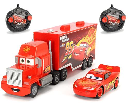 Dickie Toys - 203088002 - Radiocommandé - Ensemble de véhicules - Cars 3 - Turbo Mack Truck et Lightning McQueen
