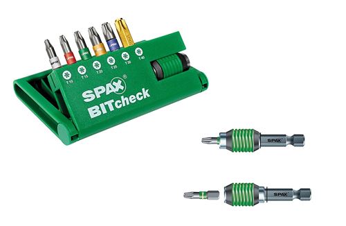 SPAX Bitcheck 5000009181309 T-STAR plus Embouts t10/t15/t20/t25/t30/Support embouts rapidaptor Lot de 6