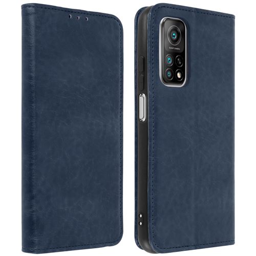 Avizar Étui pour Xiaomi Mi 10T / 10T Pro Portefeuille Support Vidéo Vintage Bleu
