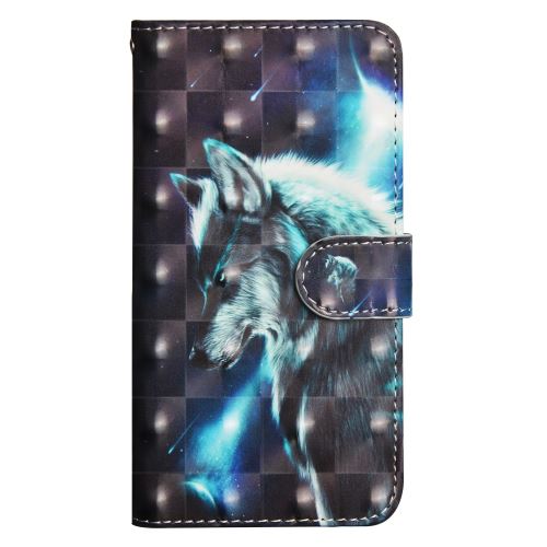 Etui en PU Décoration par points lumineux loup pour votre Motorola Moto G7 Play