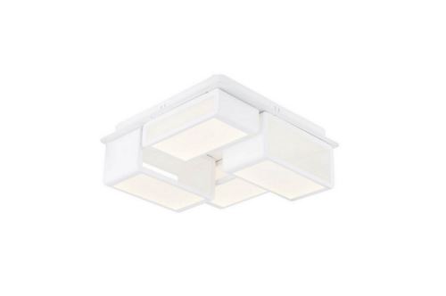 HOMEMANIA Lampe de Plafond Ahenk Plafonnier - Carrée - Murale - Blanc en Métal, 33 x 33 x 12 cm, 1 x Bande de LED, 48W, 5040LM, 3000K Lumière Blanc Naturel