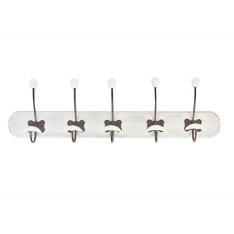 Patere Portemanteau Bois Ceruse Blanc 10 Accroches 70x1 5x9cm Decoration D Autrefois Achat Prix Fnac