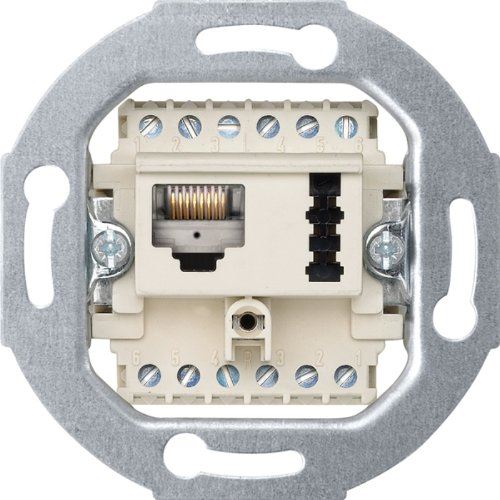 Merten 465707 Prise combinée UAE/TAE (cat. 3), 8(6)-6F+N Blanc