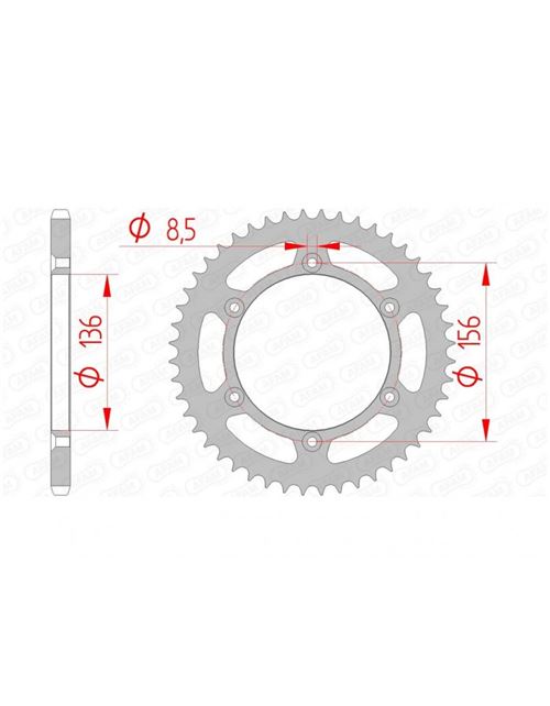 Couronne AFAM 48 dents acier standard pas 520 type 14206
