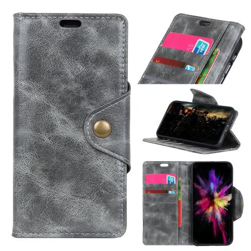 Etui en PU avec support gris pour votre Xiaomi Redmi Note 7