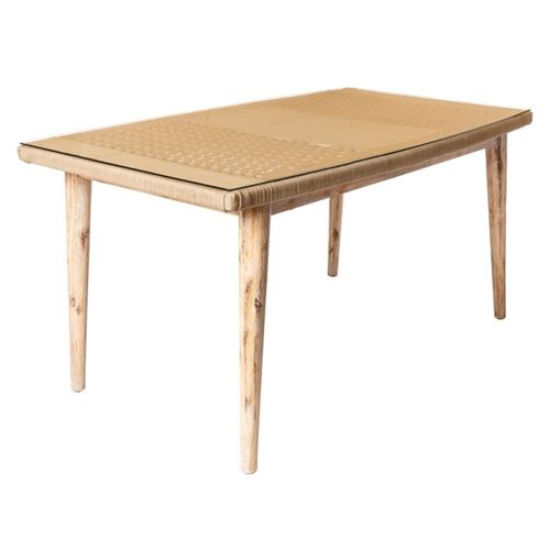 Table de jardin en bois tressé NAPAL