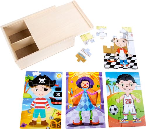 Boîte De Puzzle 4 En 1 Garçons Costumés