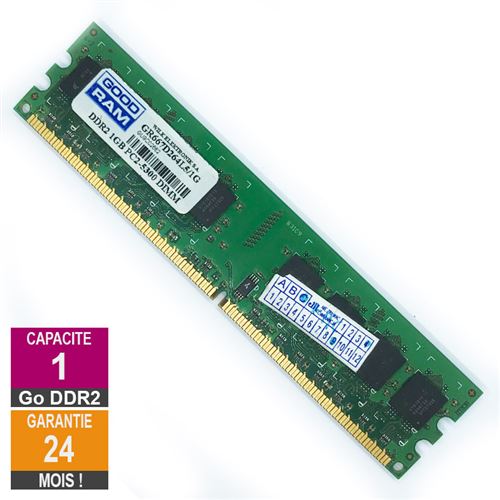 Barrette Mémoire 1Go Ram Ddr2 Goodram Gr667D264L5/1G Dimm Pc2-5300U 2Rx8