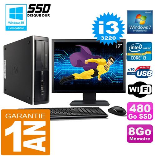 Pc hp compaq 8300 sff core i3-3220 ram 8go disque 480 go ssd wifi w7 ecran 19' État correct - Hewlett-Packard reconditionné disponible sur Fnac