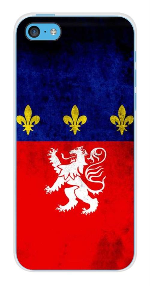 Coque en silicone imprimée compatible Apple iPhone 5C Drapeau Lyon