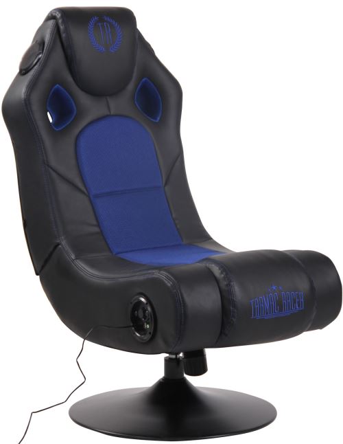 Chaise Gaming Sonore Multimédia pivotante Taupo Hauts-parleurs Port USB Caisson de basse intégrés - Couleur Noir/Bleu