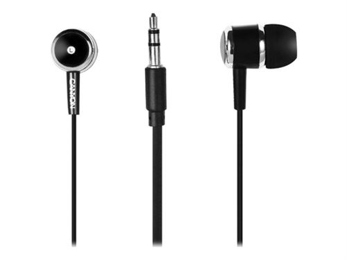 Canyon CNE-CEPM01B - In-ear hoofdtelefoons met micro - inwendig - met bekabeling - 3,5 mm-stekker - zwart