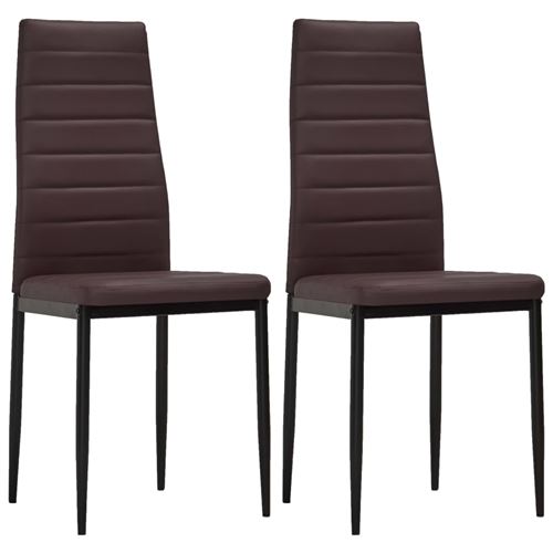 vidaXL Chaise de salle à manger 2 pcs Design fin Marron