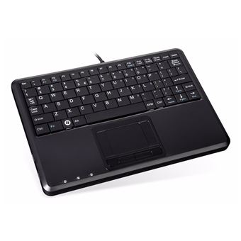 perixx PERIBOARD-510H Plus, Wired Super Mini USB Touchpad Keyboard, X Type Scissor Keys with 2 Built-In Hubs, UK Layout on