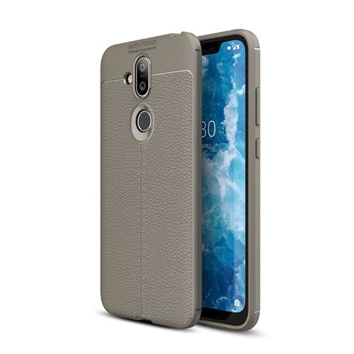 Coque en TPU en fibre de carbone gris pour votre Nokia 7.1 Plus/X7