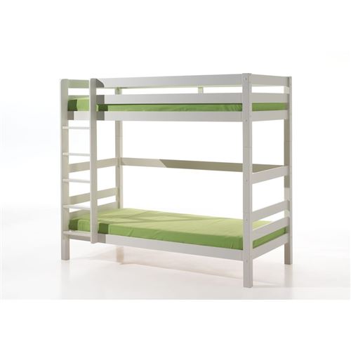 Vipack Pino Lit Superpos Pin Massif Blanc 209 x 105 x 182 cm