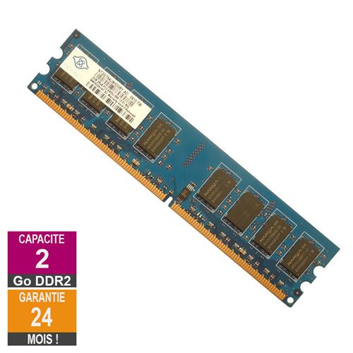 Barrette Mémoire 2Go Ram Ddr2 Nanya Nt2Gt64U8Hd0By-Ad Dimm Pc2-6400U