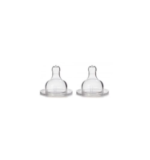 SUAVINEX-2 tetines bout rond silicone liquide epais +4m