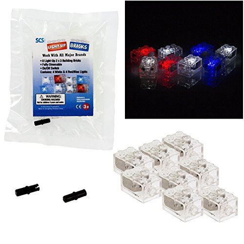 Briques de construction à éclairage direct SCS (2x3) avec fonction OnOff et Dim (jeu de 8) - Ajustement serré avec toutes les grandes marques