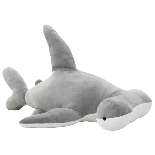 vidaXL Knuffel hamerhaai pluche grijs