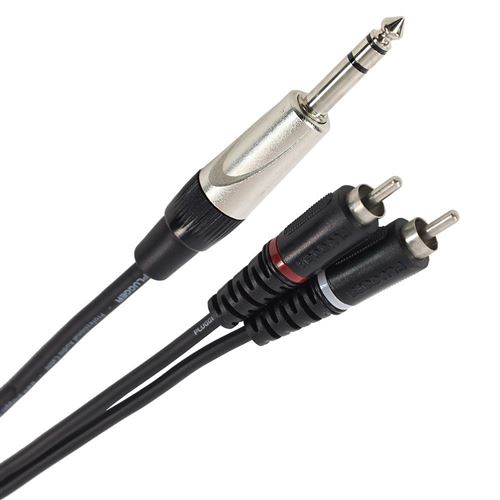 Plugger Câble Y Jack mâle stéréo/RCA mâle 1,50 m Noir