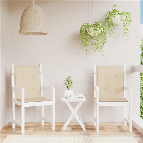 Coussins de chaise de jardin 2 pcs Beige 100 x 50 x 3 cm Vidaxl Beige