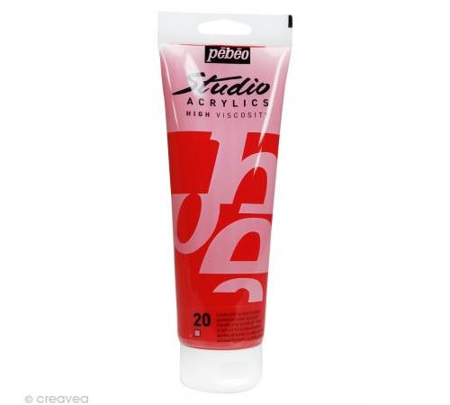 Peinture acrylique transparente - rouge &eacute;carlate - 250 ml #0