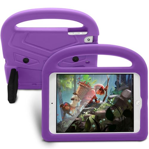Coque en TPU motif moineau enfants antichocs amical eva violet pour votre Apple iPad Mini 4/3/2/1