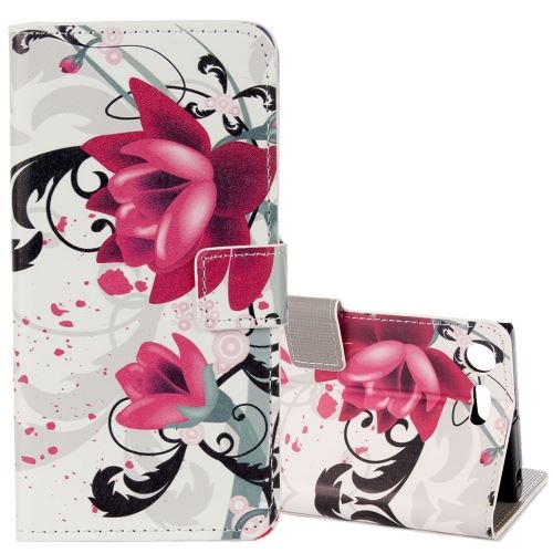 Xperia XZ1 Compact Housse Etui Cuir PU Lotus ALS49814